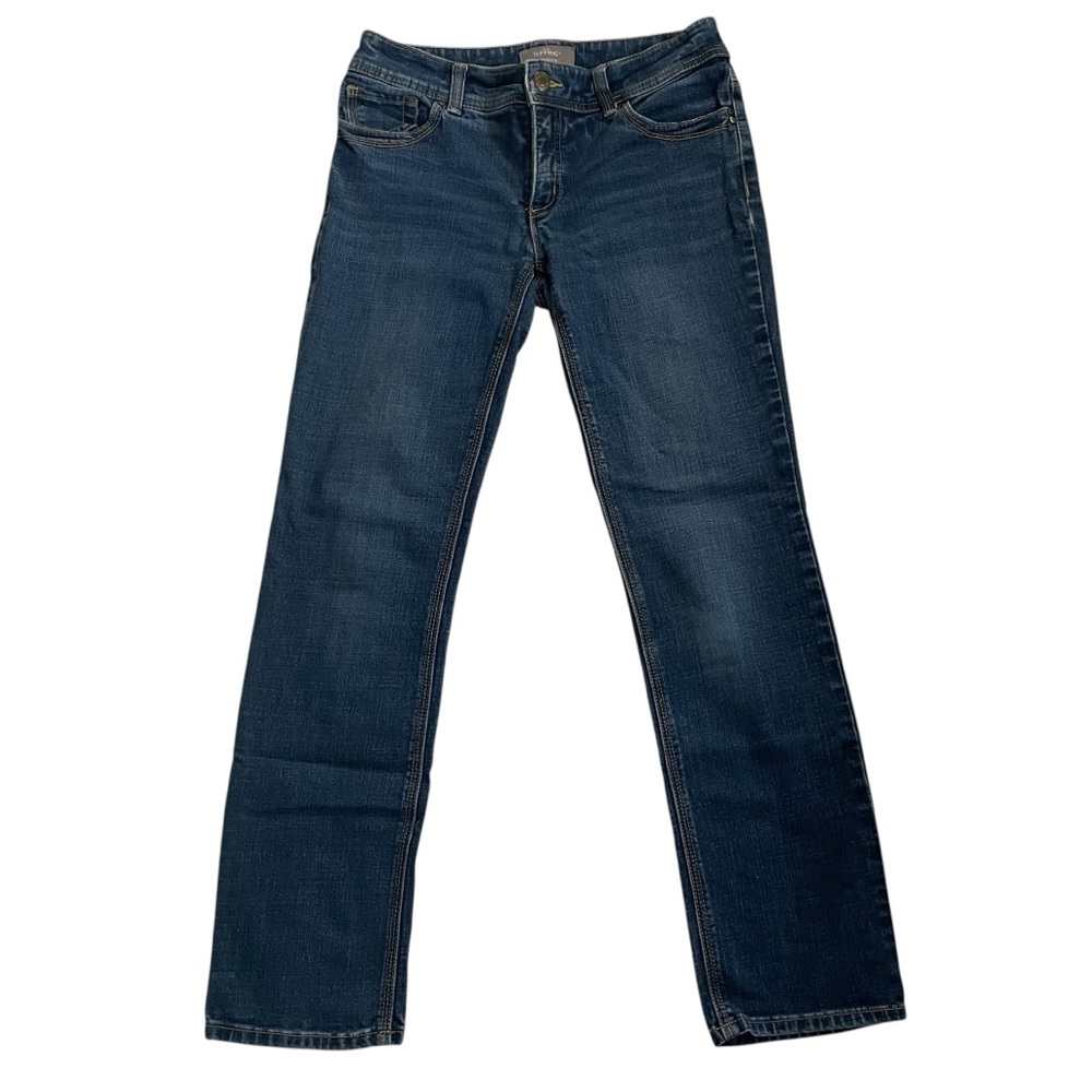 Chico’s So Slimming Solid Blue Dark Wash Mid Rise Bootcut Denim Jeans